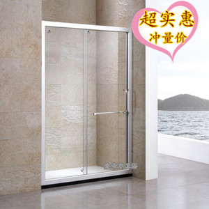 定制一字形隔断淋浴房 浴室屏风钢化玻璃移门 3CCC认证浴室淋浴房