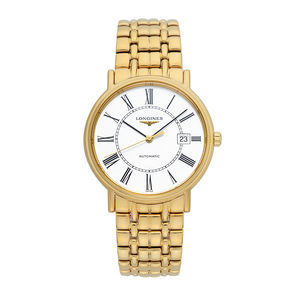 瑞士浪琴机械男士手表 瑰丽系列金色钢带男表腕表l4.921.2.11.