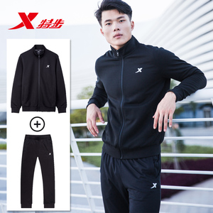特步运动套装男卫衣春秋季2022新款运动服春秋卫裤连帽外套两件套