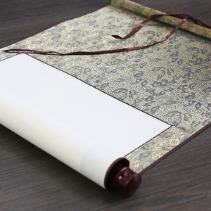 专用纸国画作品纸全绫精装裱空白纸创作四尺半生半熟宣纸卷轴订制批发