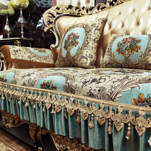 欧式沙发垫夏季高档奢华美式皮沙发套罩座垫四季通用防滑坐垫盖布