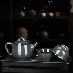 亲韵青瓷功夫茶茶具套装家用中式一壶二杯手工泡茶壶便携陶瓷小套