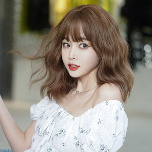 假发全头套女齐肩短卷发慵懒风自然蓬松波浪卷锁骨发整顶假发套