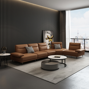 意式极简真皮沙发可调节靠背功能斯特大户型客厅转角头层牛皮E293