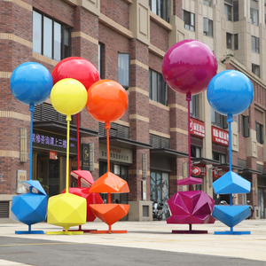 仿真热气球雕塑户外玻璃钢落地装饰售楼部商场门店美陈布置大摆件