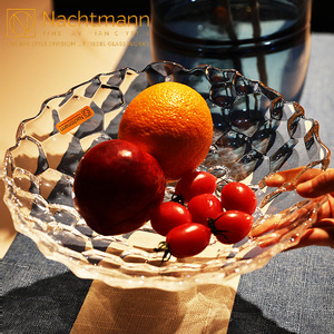 德国进口NACHTMANN水晶玻璃客厅家用创意大号水果盘果斗干果盘子