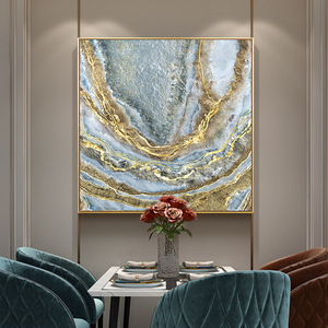 厨房壁画餐厅墙面装饰画简约现代大气轻奢正方形抽象艺术玄幻挂画