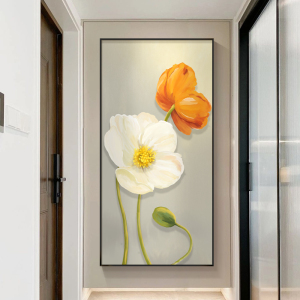 温馨时尚入门玄关装饰画现代简约走廊过道墙壁画竖版进门清新挂画