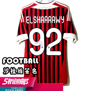 沙拉维签名版10-11ac米兰主场球衣1011阿迪达斯正品足球服v13457