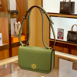 百丽姿女包棕色豆腐包复古高级感小方包时尚真皮轻奢斜挎单肩包夏