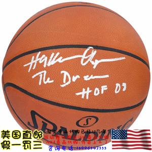 美国代购 火箭队 奥拉朱旺 亲笔签名 斯伯丁篮球 fanatics认证