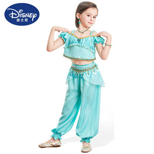 迪士尼阿拉丁神灯茉莉公主裙夏cos服装连衣裙套装 女童舞台表演服