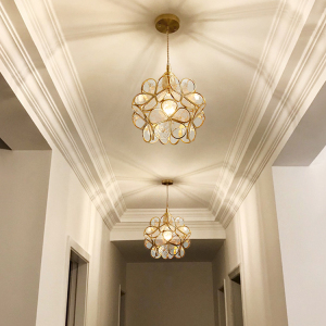 欧式过道灯走廊灯美式简约现代轻奢餐厅楼梯玄关阳台入户玻璃吊灯