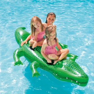 充气游泳动物浮排超大鳄鱼水上坐骑玩具成人儿童游泳圈漂浮气垫