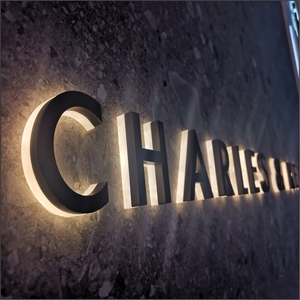 钛金精工拉丝不锈钢背面发光字烤漆背光字树脂定做铝塑板门头招牌