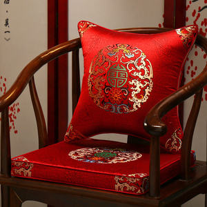 中式红木沙发椅子坐垫新古典圈椅太师椅乳胶椰棕实木餐椅垫茶凳垫