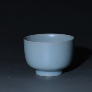 王振峰大师作品清凉寺汝官窑仿古天青釉汝瓷罗汉杯原王一沙汝窑