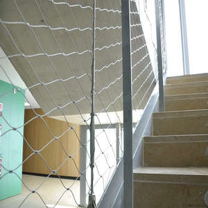 不锈钢绳网高空防坠网楼梯安全网防落石网动物园防护网钢丝装饰网