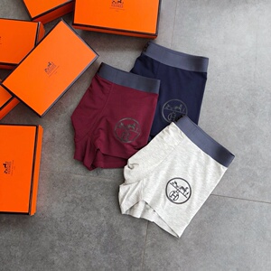 hermes新款爱马仕男士内裤奢华抗菌平角裤 轻薄丝滑莫代尔棉短裤