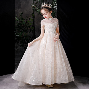 小女孩公主裙礼服拖尾12岁