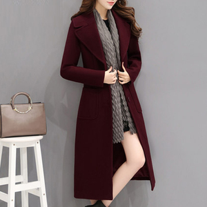2017韩版冬装新款女装中长款名媛气质羊毛呢外套修身包邮大衣潮