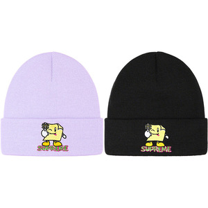 supreme 22ss sticky note beanie 毛线帽冷帽冬季保暖帽卡通logo