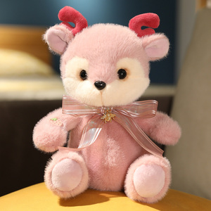 可爱小鹿公仔毛绒玩具梅花鹿玩偶睡觉抱枕摆件布娃娃女孩生日礼物