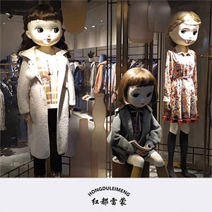 服装店潮牌女模特展示架全身大头娃娃假人偶模特橱窗陈列展示道具