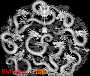 龙 雕刻机灰度图立体三维精雕图bmp格式圆114