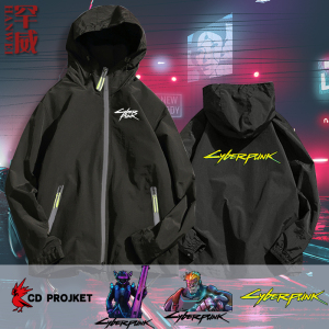 赛博朋克2077沙盒游戏周边cyberpunk夹克连帽男女外套帽衫上衣服