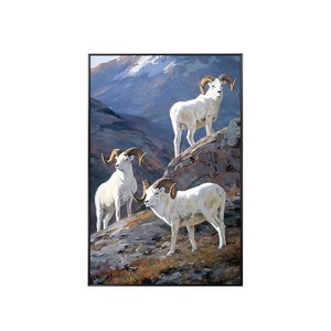 三羊开泰现代简约动物系列客厅装饰画沙发背景墙挂画玄关餐厅壁画