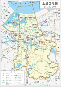 绍兴市上虞区地图交通河流水系卫星旅游地形政区高清电子版定制