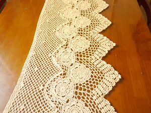 我爱我家 纯手工钩针勾花棉线欧式桌旗桌布沙发巾装饰巾桌裙