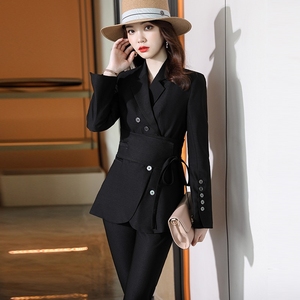 000人付款天猫正式场合职业套装显瘦长款西装商务艺考播音主持人正装
