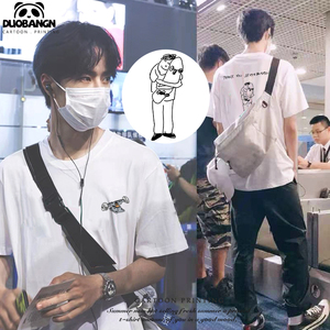 现货秒发~王一博同款滑板短袖t恤潮牌宽松纯棉nasa体恤antiskater