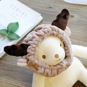 日韩系软绵绵可爱毛球小羊角洗脸发带发套发箍束发巾敷面膜头巾