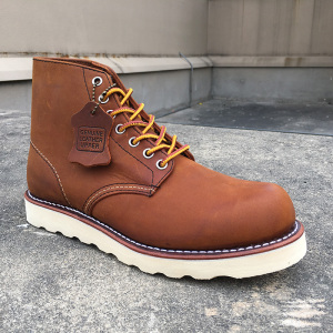 阿美咔叽9111固特异工装鞋复古圆头机车靴高帮马丁靴男真皮短靴子