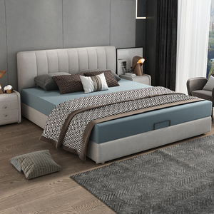 科技布床北欧布艺床可拆洗简约现代双人1.8米小户型布床主卧储物