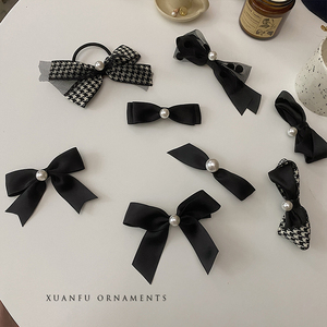 蝴蝶结控福音 好看的夹子头饰发夹蕾丝珍珠侧边夹韩国ins刘海发卡