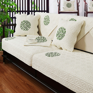 新中式木质沙发垫四季通用防滑实木沙发坐垫现代中式靠背垫巾套罩
