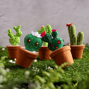 不织布多肉客厅家居装饰摆件盆栽 手工创意打发时间diy制作材料包