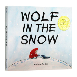 我遇见了一只小灰狼 英文原版 Wolf in the Snow 雪地里的狼 英文版儿童英语绘本 2018年凯迪克金奖 进口原版书籍