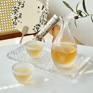 新中式茶馆国潮磨砂冷泡茶套装玻璃冷萃瓶套装围炉煮茶品茗小茶杯