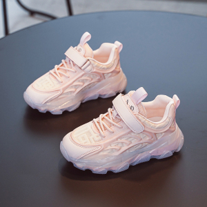 女童运动鞋春季新款儿童白色网布鞋休闲网红老爹小白鞋网面跑步鞋