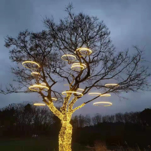 led户外树环灯铝圈圆环灯环形圆圈灯街道装饰夜景树木亮化许愿灯