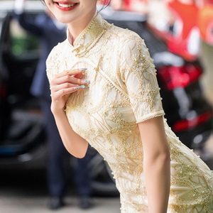 时光裁剪|司藤 新中式旗袍女改良敬酒服结婚订婚礼服高端气质新娘