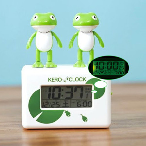 代购日本丽声kero clock青蛙闹钟动漫卡通电子数字静音可爱网红