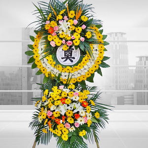 无锡同城丧礼丧事菊花祭奠死人花圈白事殡葬用品殡仪馆悼念鲜花篮