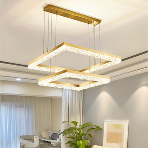 水晶吊灯客厅灯2022新款方块灯led灯现代简约高档轻奢设计师灯具
