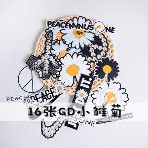 拾乐数码旗舰店天猫50张gd权志龙小雏菊与潮牌nike联名涂鸦贴纸行李